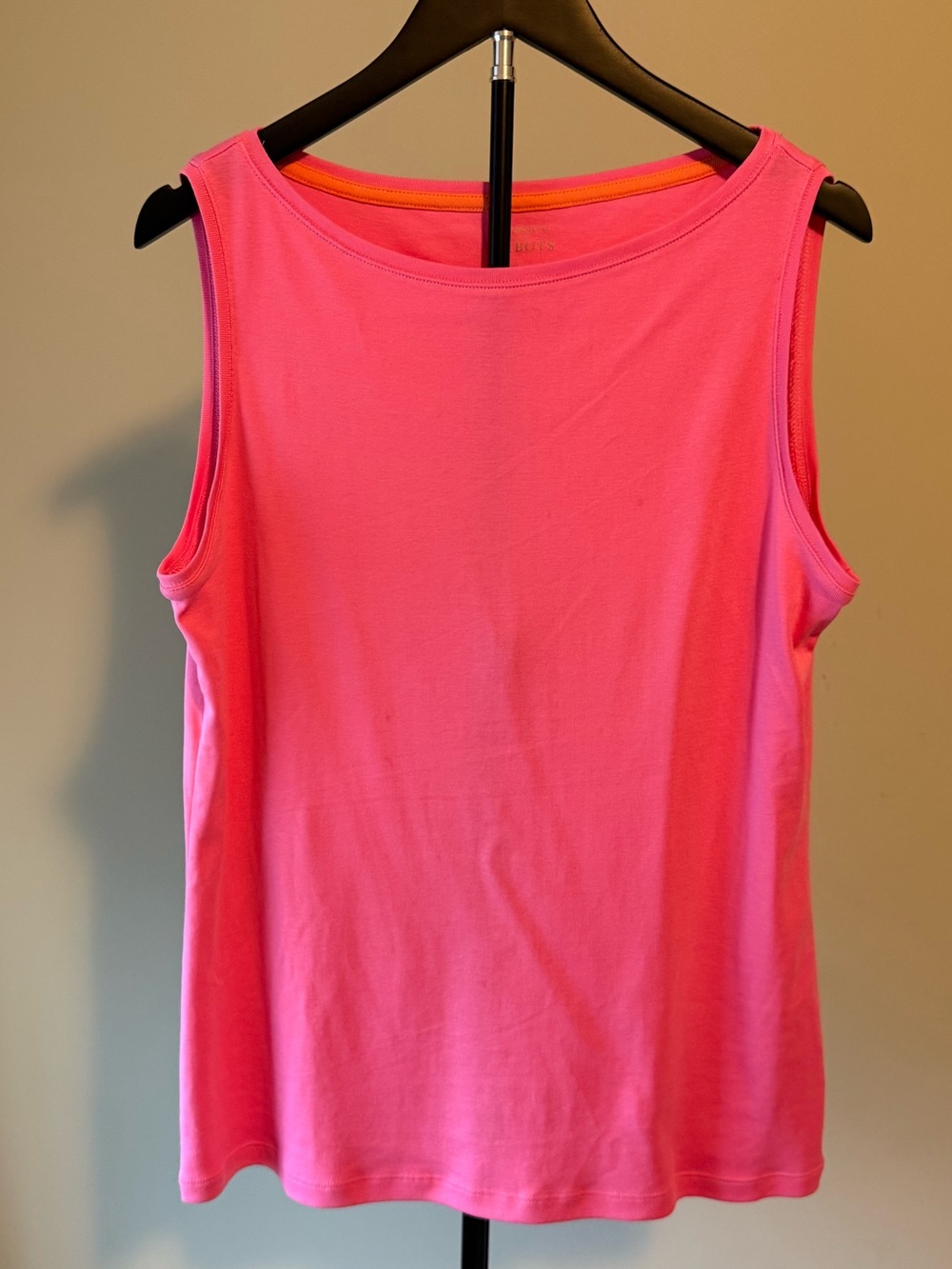 NWOT TALBOTS Classic Sleeveless Tank Top - Bright Pink Sz L 19" P2P